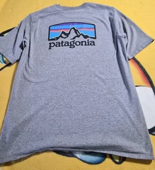Patagonia Logo Gray Men’s M Cotton Blend Knit Crew Neck Short Sleeve T-Shirt