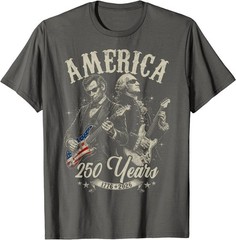 George Washington Lincoln Playing Guitar Abe Lincoln 250th T-Shirt
