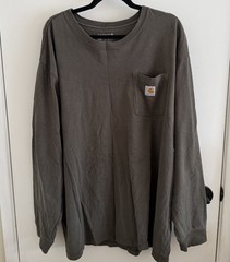Carhartt K126 Loose Fit Long Sleeve Pocket T-Shirt Peat Men’s Workwear Size 2XL