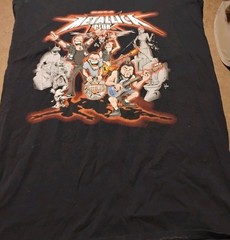 Collectors! 2014 Metallica Club Cartoon Band Shirt XL Rare Black Graphic Tee