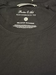 Porter & Ash T-Shirt, Mens XL Solid Black Performance Tee Crewneck
