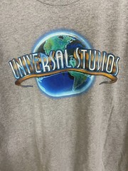 Universal Studios Gray Solid Graphic Short Sleeve Cotton Blend T-Shirt Adult XL