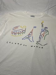 Vintage 90s Single Stitch Colosseum Eiffel Tower Statue Of Liberty T Shirt XL