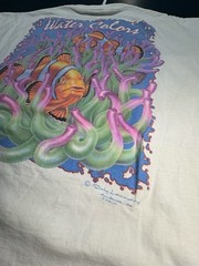 Vintage 90s Coral Reef Clownfish Art T-shirt Single Stitch Size XL Dirty Laundry