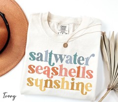 Comfort Colors® Saltwater Seashells Sunshine Shirt, Beach Vibes Shirt, Summer Sh