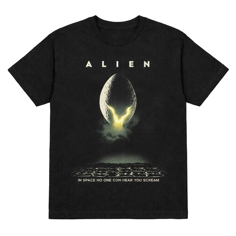 Alien Film Poster T Shirt Retro Sci Fi Graphic Tee S-5XL