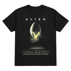 Alien Film Poster T Shirt Retro Sci Fi Graphic Tee S-5XL