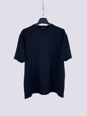 Louis Vuitton LV Embroidery Logo Damier Cotton Pique T-Shirt Navy Blue Size L