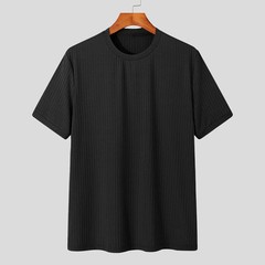 Men Summer Light Luxury Loose Knit Shirt Tshirt Casual Beach Summer Tee Top Gift