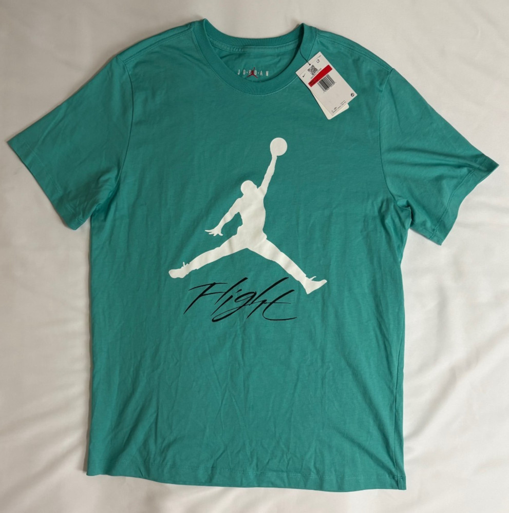 Nike Air Jordan Men’s Sea Green T-Shirt Jumpman Logo Sz Large NEW AO0664-392