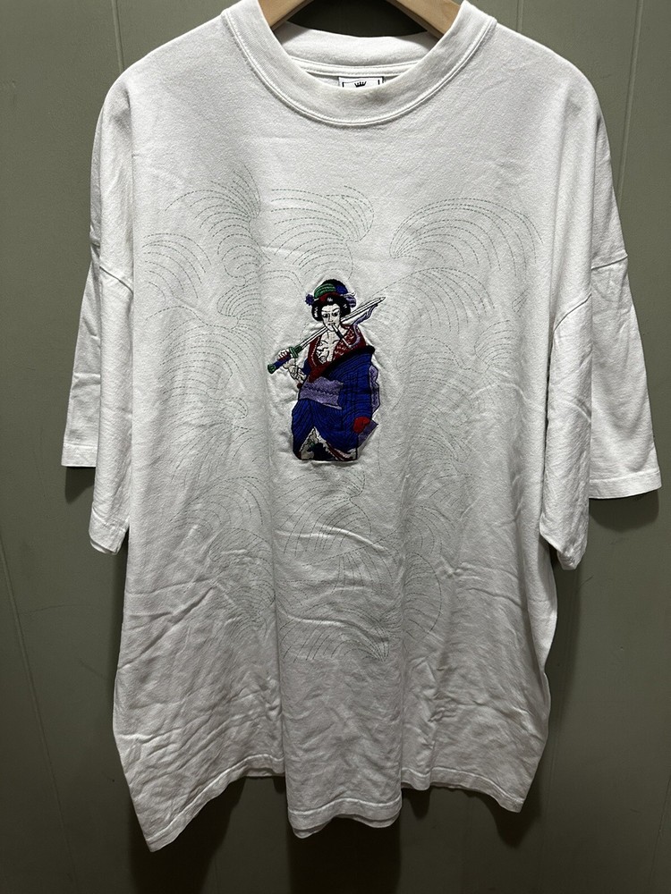 Vintage John Son Asian Embroidered Geisha Big Boy Sz 3XL Super Heavy Weight