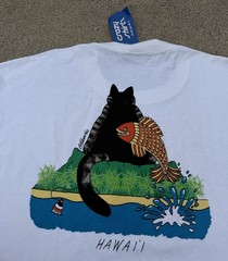 Vintage 90s B Kilban Diamond Head Waikiki Cat T-Shirt NWT Crazy Shirt Hawaii XL