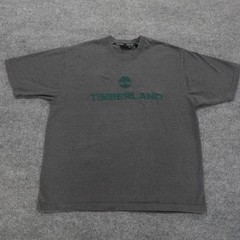 VTG Timberland Shirt Men XL Gray Green Embroidered Crew Neck T Hip Hop Y2k 0684