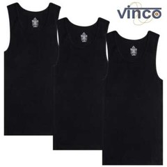 Men Tank Top 100% Cotton Ribbed Black A-Shirt Wife Beater Undershirts Size:S-4XL