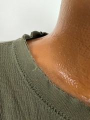 Distressed Waffle-Knit Shirt Men XXL Boxy Grunge Minimal Olive Midweight Vintage