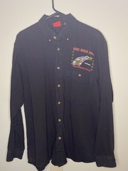 Bike Week Button Down Shirt LARGE Black Big Print Front And Back Rare