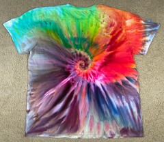 Handmade Ice Tie Dye T-Shirt XL Mens Womens Soft Cotton Red Plum Spiral Gravity