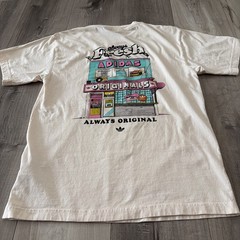 Men’s Adidas Classic Vintage “Always Fresh” Graphic Print T-Shirt Ivory White S