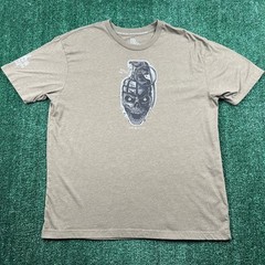 Zero Foxtrot T-Shirt Men’s 2XL Olive Green Heather Skull Grenade Graphic