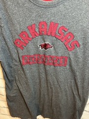 Champion Gray Arkansas Razorbacks Solid Graphic T-Shirt Adult Size L