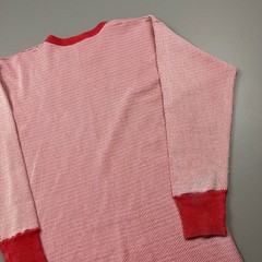 Hanes Thermal Shirt Mens L/XL Red White Waffle Knit Long Sleeve VTG 70s 2-Tone