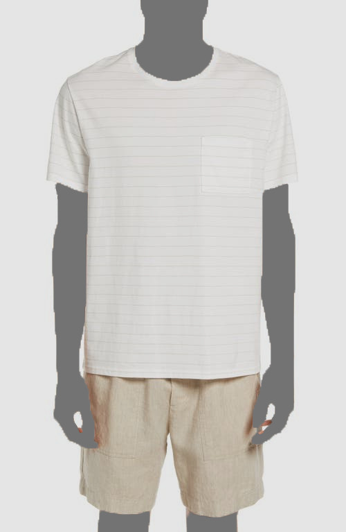 $145 Vince Men’s White Striped Cotton Longsleeve T-Shirt Size XL
