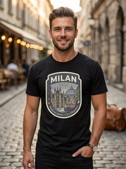 Milan Italy Fashion City Graphic T-Shirt Unisex Travel Tee
