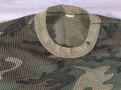 Vintage Camo Mesh Shirt Men M L Fishnet Waffle Grid Open Weave Woodland Tactical