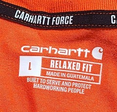 Carhartt Mens Force Enhanced Short Sleeve T-Shirt Bright Orange Hunting Sz L