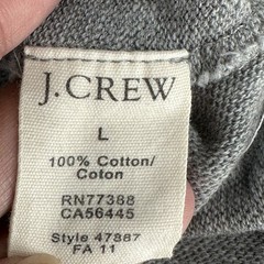 J Crew Heavyweight T Shirt Men’s Large Gray Cotton Crewneck Classic Basic Preppy