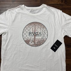 NWT RVCA Trespass Short Sleeve T-Shirt – Antique White Men’s Size Large. A1