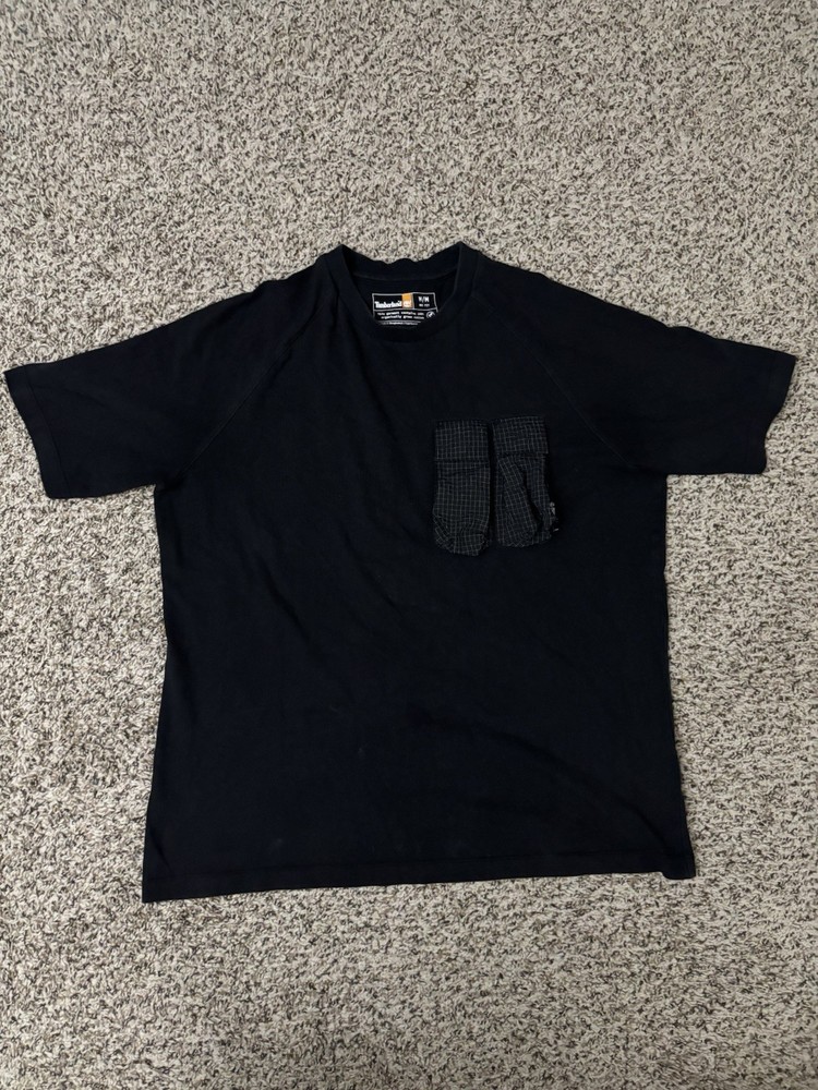 Timberland Checkered Short Sleeve Shirt Black, Size M