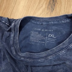 Weston Jon Boucher Shirt Mens 2XL Blue Tee Cotton Mineral Wash Short Sleeve