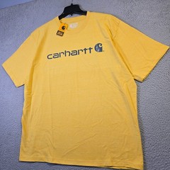 Carhartt Shirt Mens XL Yellow Work Wear Outdoors Loose Fit Casual Logo Work NWT