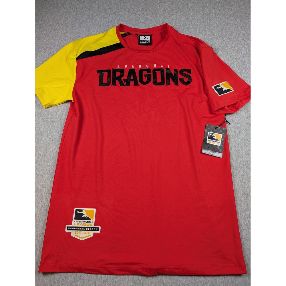 Overwatch League Shanghai Dragons Inaugural Season Jersey Red Yellow Mens Small