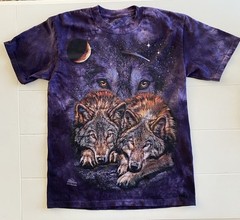2 The Mountain T-Shirts Tami Alba -Wolves & Bergamo -Against All Odds Bison Sz S