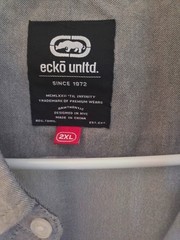 Ecko Unltd. Vintage Blue Men’s Shoulder Strap Military Short Sleeve 2XL