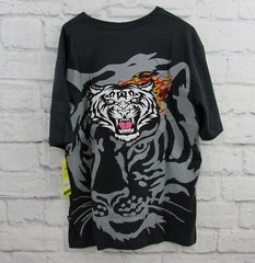 Members Only Black Short Sleeve Tiger Patch Tee Mens T-Shirt 2XL Black Steel NWT