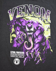 Marvel Mens Spider-Man (Front) Venom (Back) Charcoal Heather Shirt New S, M, L