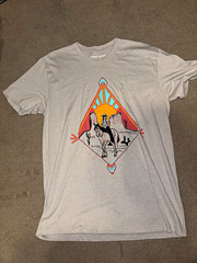 Rowdy Crowd Clothing Women’s Gray Cowboy Horse Graphic Crew Neck T-Shirt Size L
