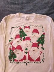 Vtg 90s Ho Ho Ho Santa Claus T-Shirt Sz M White Made In USA Women’s Unisex long