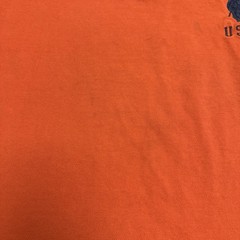 US Polo Assn Collared Short Mens M 21.5×25 Orange Big Horse USPA
