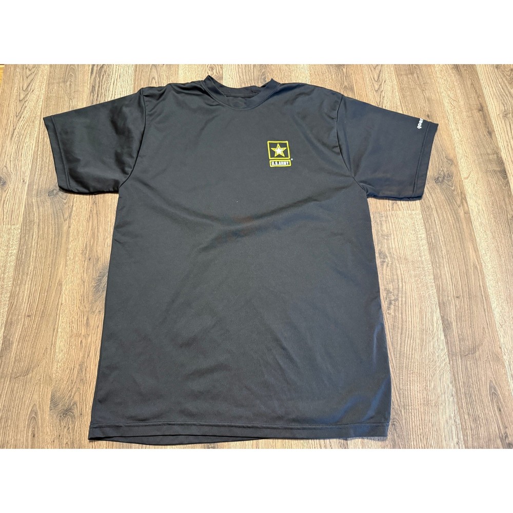 US Army Physical Fitness Uniform APFU T-Shirt Mens Medium Black Moisture Wicking