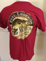NWT Reel Legends L Men Tee Short Sleeve Shirt Red 100% Cotton Fishing Logo