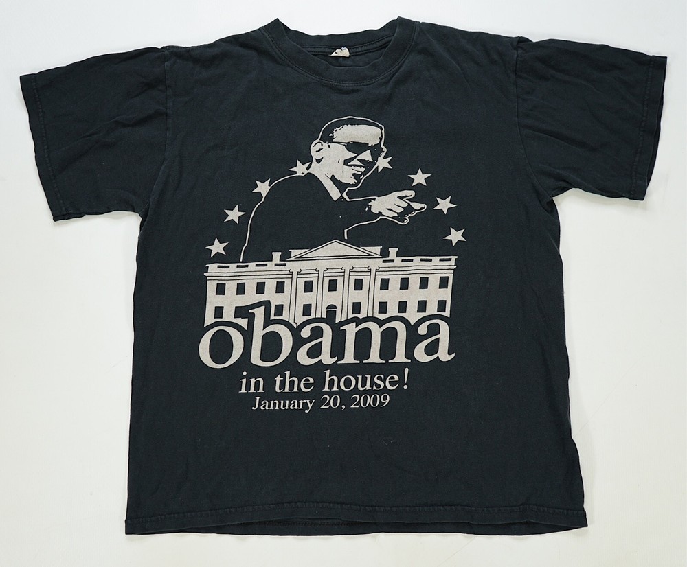Rare VTG ANVIL Barack Obama In The White House 2009 Inauguration T Shirt 2000s