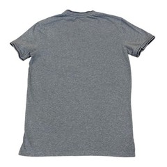 Armani Exchange T-Shirt Mens Small Grey Shoulder Zip Logo Tape Short Sleeve