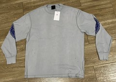NWT Nike Air Jordan Long Sleeve Distressed Smoke Gray Sz M IB3134-077 Original
