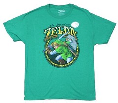 Legend of Zelda Adult New T-Shirt – Distressed Battle Ready Link in Ornate