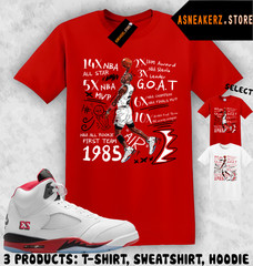 Tee Shirt Matching 5 OG Fire Red 2025 To Match Sneaker MJ 23 Accolades T-Shirt