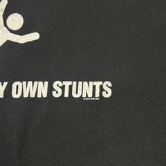 Vintage Y2K All My Own Stunts Black XL Funny Word Graphic T-Shirt